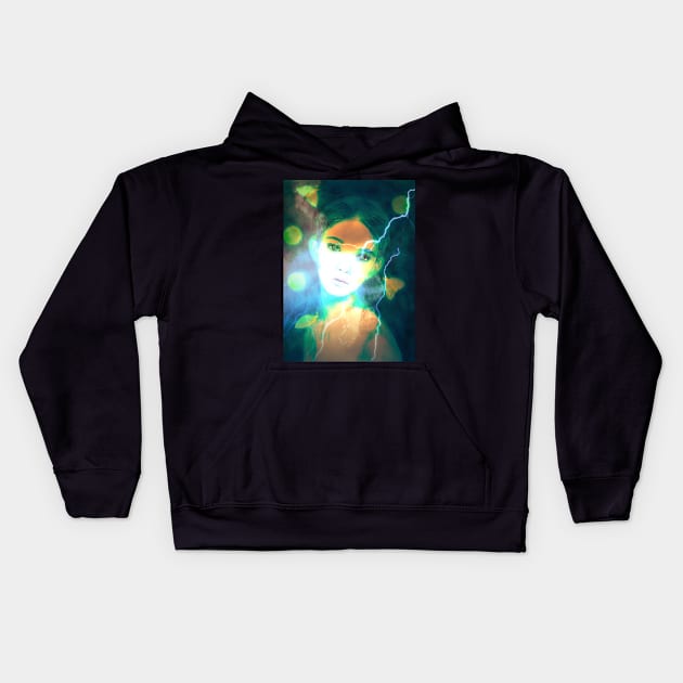 Moth Girl Kids Hoodie by teenamarie23art